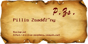Pillis Zsadány névjegykártya